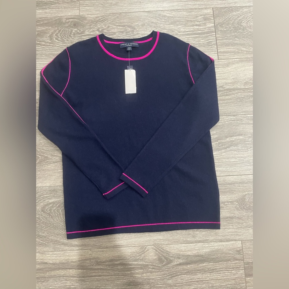 Chelsea&Theodore 100% cashmere sweater size M New with tag colour blue